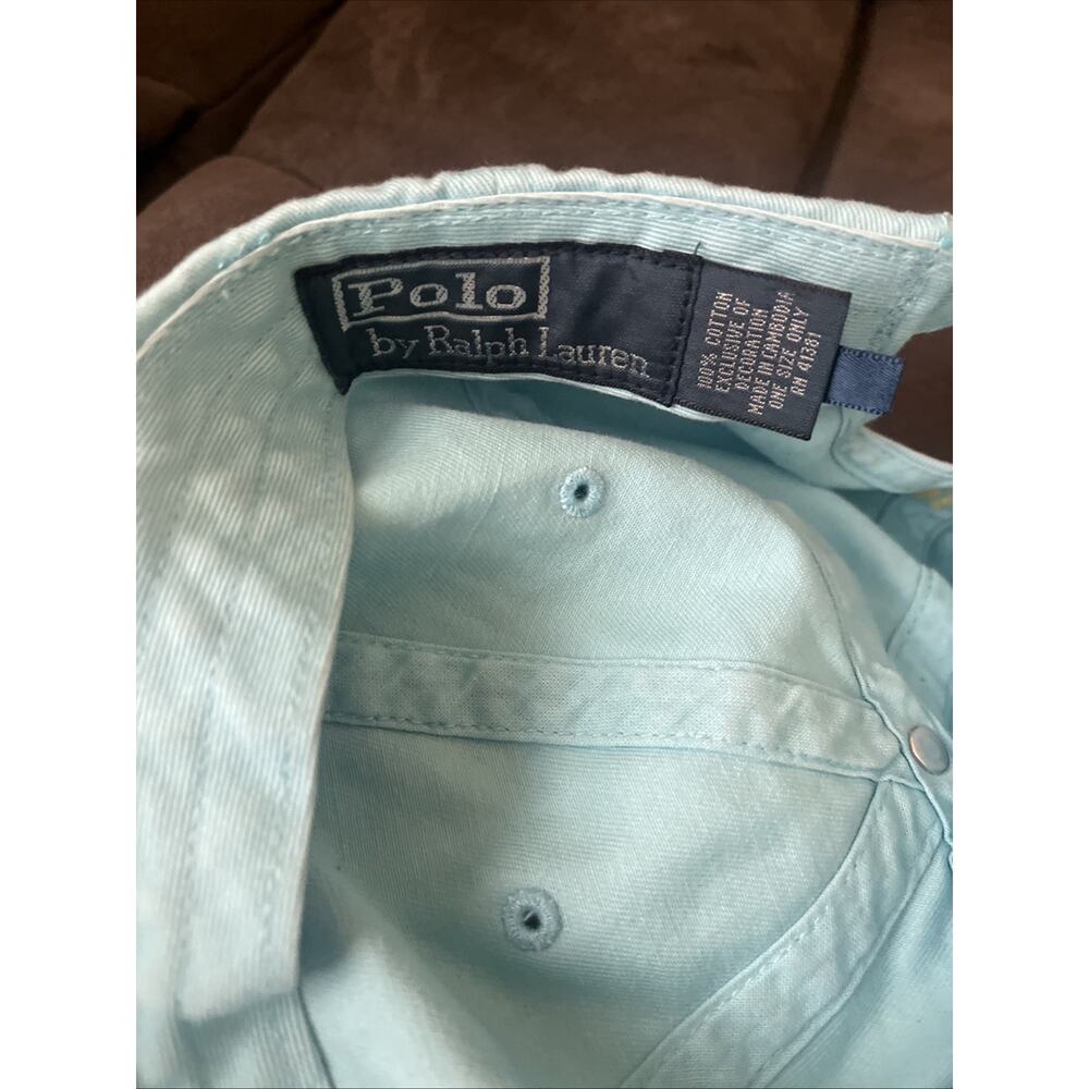 (3) Polo Ralph Lauren Hat Cap Strap Back Blue Mens Yellow Pony Adjustable Casual - Picture 7 of 13